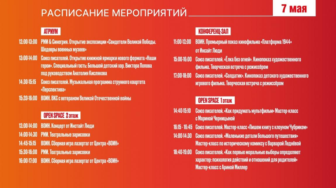 Программа фестиваля «Россия — Моя история. ПОБЕДА» 